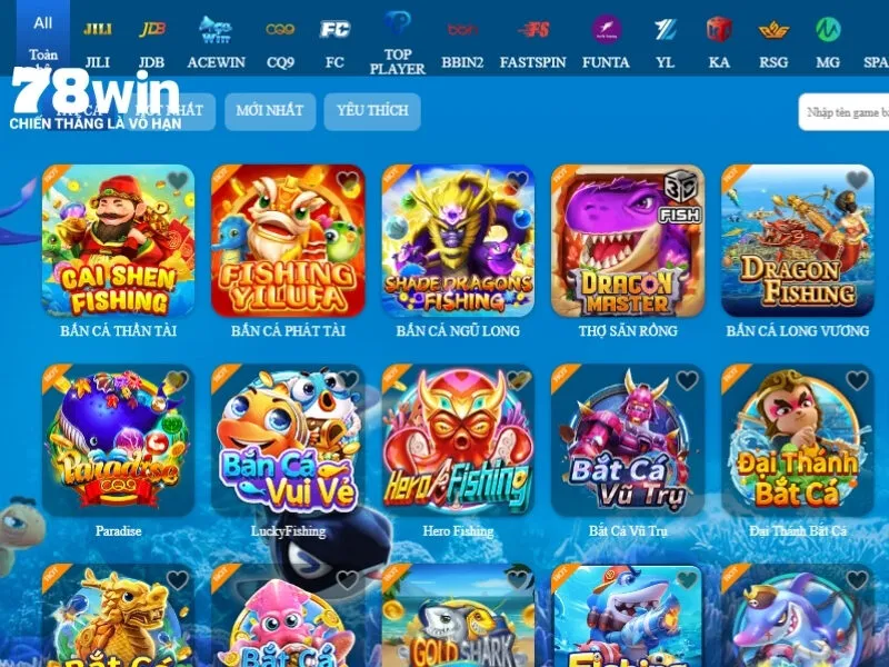 Bắn cá 78Win với kho game phong phú