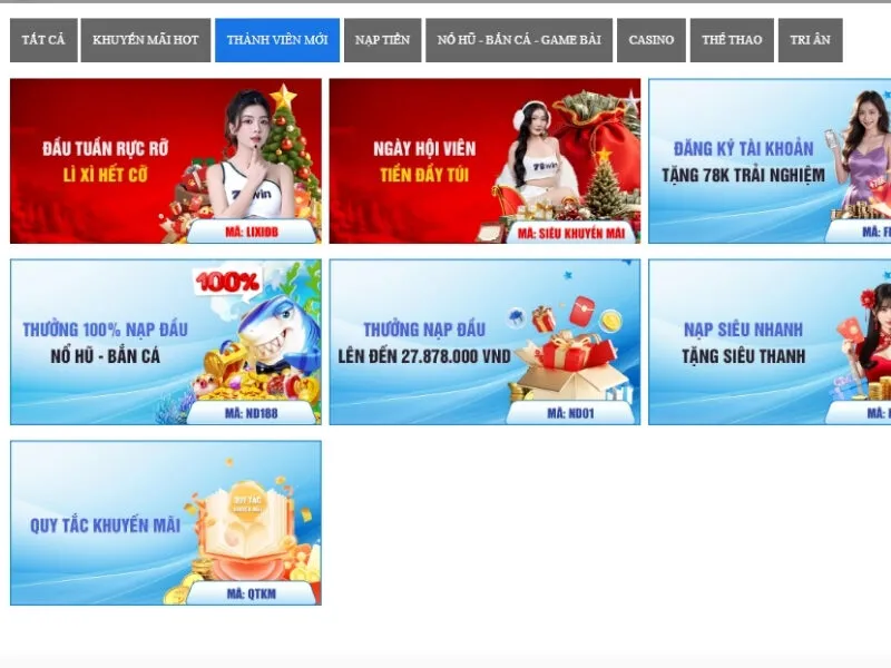 Chương trình khuyến mãi dành cho thành viên mới