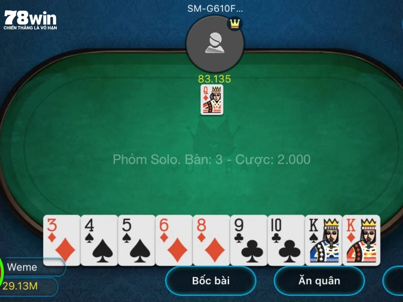 Game bài phỏm quen thuộc với anh em cược thủ