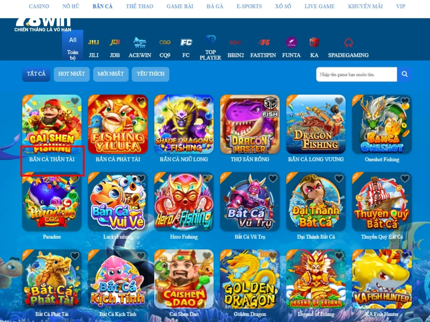 Hướng dẫn tham gia chơi Bắn Cá Thần Tài 78Win