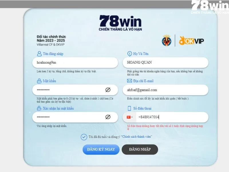 Những điều khoản tham gia cá cược tại 78win