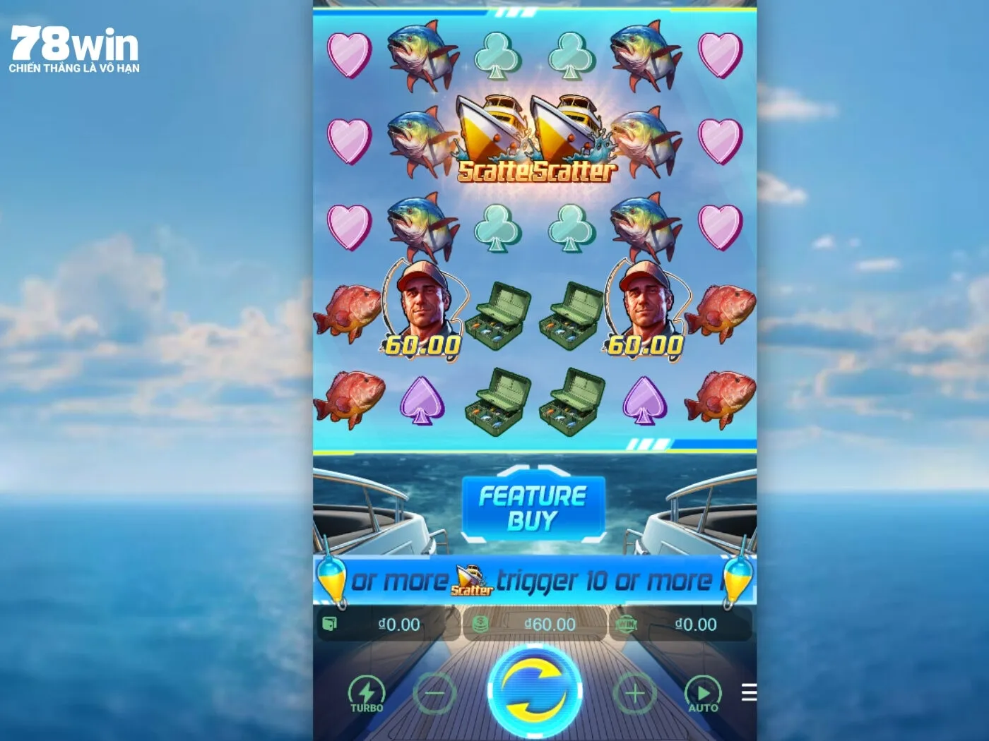 Thông tin giao diện tựa game Shark Hunter 78Win