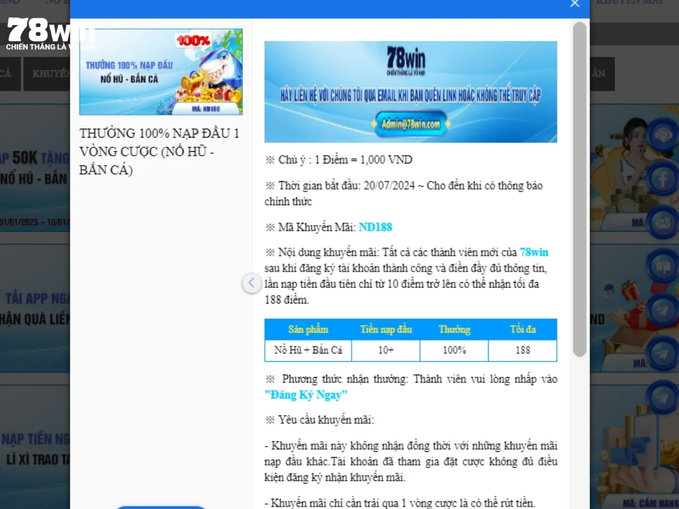 Thưởng 100% nạp đầu tiên tại sảnh cược bắn cá nổ hũ